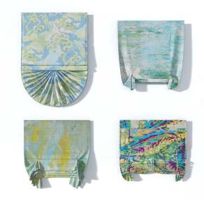 现代青绿色花纹图案罗马帘3D模型下载